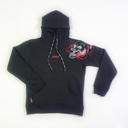 Xrage Black Skull Embroidery Hoodie