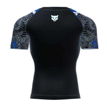 Xrage Sports Wear Short Sleeve Rashguard Blue Samurai Lion (3)