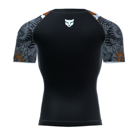 Xrage Sports Wear Short Sleeve Rashguard Brown Samurai Lion (3)