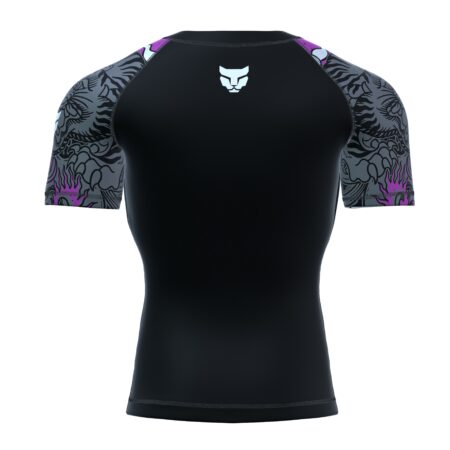 Xrage Sports Wear Short Sleeve Rashguard Purple Samurai Lion (3)