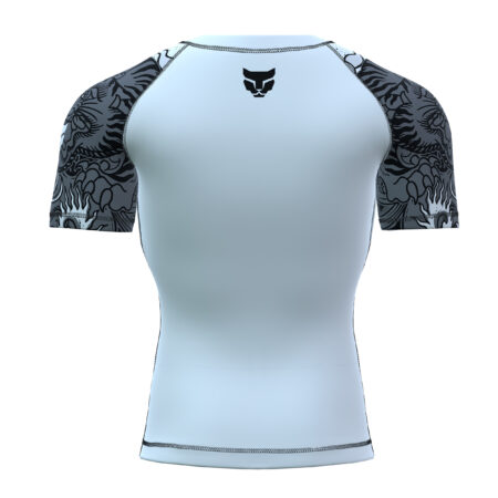 Xrage Sports Wear Short Sleeve Rashguard White Samurai Lion (3)